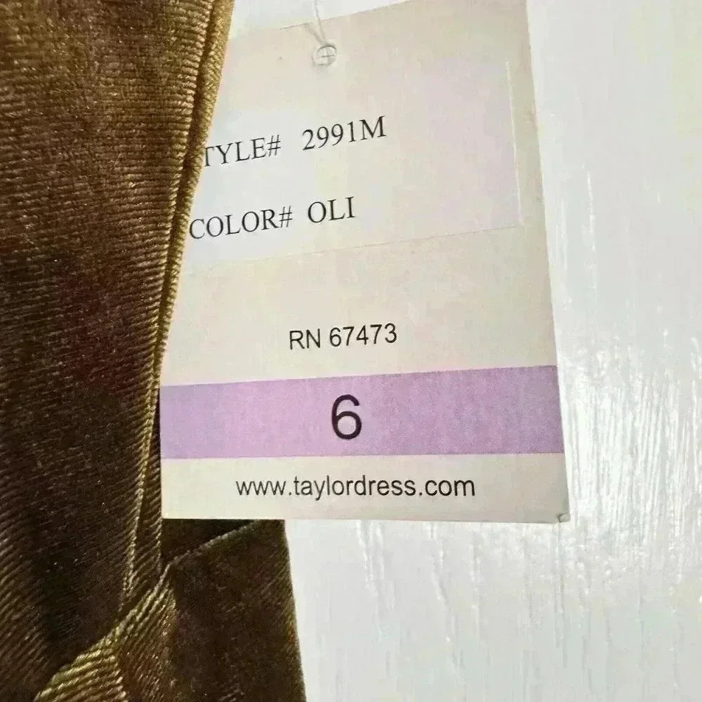 Taylor Womens Velvet Cowl Neck Maxi Dress Olive Green Size 6 New - Picture 6 of 10
